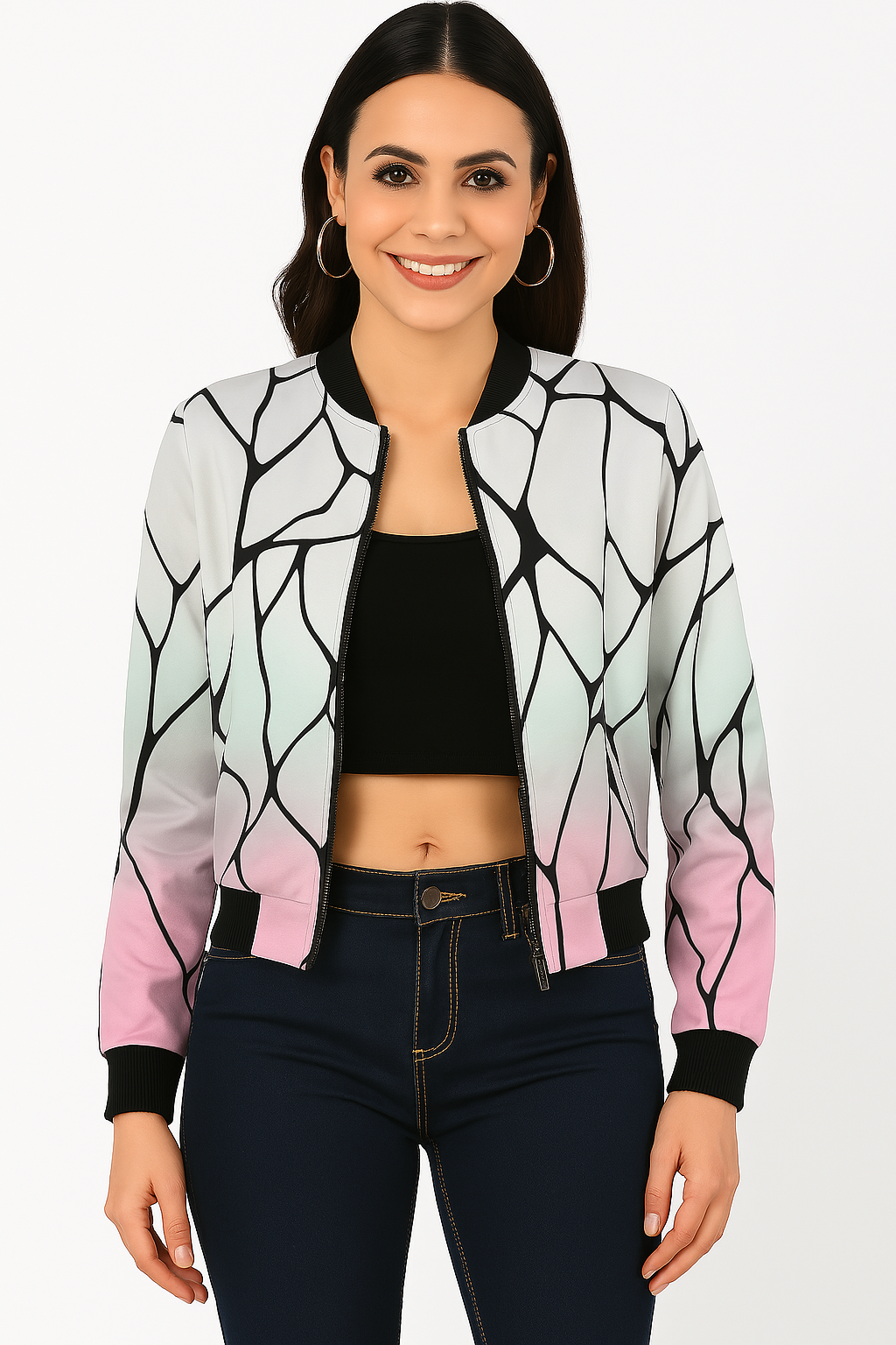 Women's AOP Bomber Jacket| Demon Slayer| Shinobu